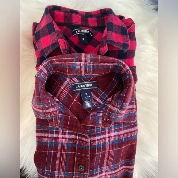 Lands End Flannel Shirt Bundle‎ - Picture 4 of 5